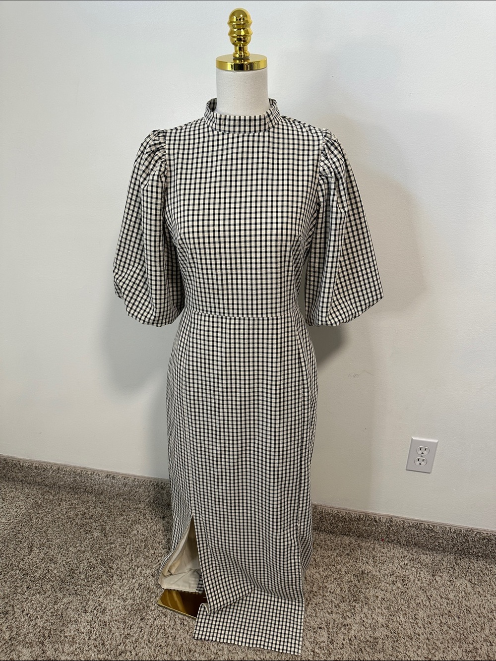 🌷 Bohme Puff Sleeve Gingham Maxi Dress